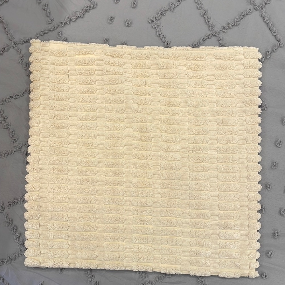Cream Textured Throw Pillow Cover